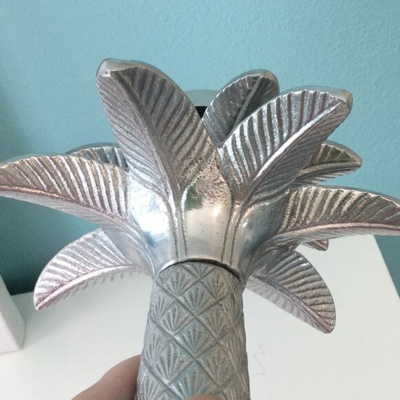 Holland Boone Polished Pewter Palm Tree Candle Holder - Picture 3 of 6
